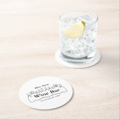 Schwarz-Weiß-Flaschen, Bar/Weinkeller Runder Pappuntersetzer (Vor Ort)