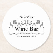Schwarz-Weiß-Flaschen, Bar/Weinkeller Runder Pappuntersetzer (Vorderseite)