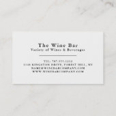 Schwarz-Weiß-Flaschen, Bar/Weinkeller Visitenkarte (Rückseite)