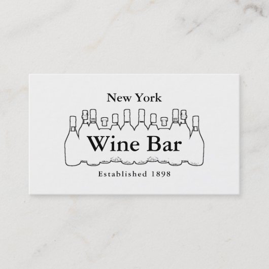 Schwarz-Weiß-Flaschen, Bar/Weinkeller Visitenkarte (Vorderseite)