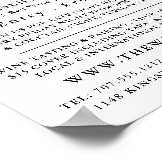 Schwarz-Weiß-Flaschen, Weinwerbung/Bar Poster (Ecke)