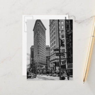 Schwarz-Weiß-Flatiron-Gebäude-Foto im NYC Postkarte