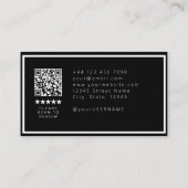 Schwarz-Weiß-Flechtsalon-QR-Code-Logo-Flechterin Visitenkarte (Rückseite)