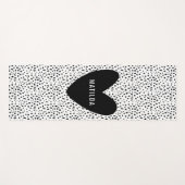 Schwarz-Weiß-Fleck mit personalisiertem Herz Yogamatte (Vorderseite (Horizontal))
