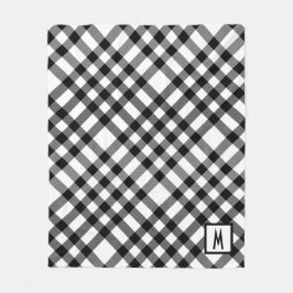 Schwarz/Weiß Fleecedecke