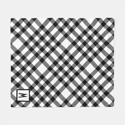 Schwarz/Weiß Fleecedecke (Vorderseite (Horizontal))