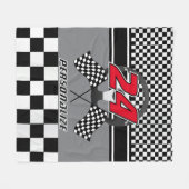 Schwarz-Weiß-🏎 Fleecedecke (Vorderseite (Horizontal))