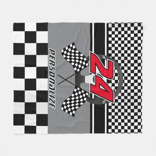 Schwarz-Weiß-🏎 Fleecedecke (Vorderseite (Horizontal))