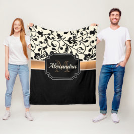 Schwarz/Weiß Fleecedecke