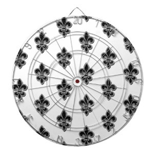 Schwarz-Weiß-Fleur de Lis Dartscheibe