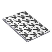 Schwarz-Weiß-Fliegenraven-Lino-Schnitt Notizblock (Rechte Seite)