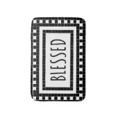 Schwarz-Weiß-Fliesen-Design Badematte (Vorderseite Vertikal)