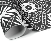 Schwarz-Weiß-Fliesen Geschenkpapier (Rolleneckpunkt)