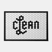 Schwarz-Weiß-Fliesendesign Sauberer Waschraum Fußmatte (Vorderseite)