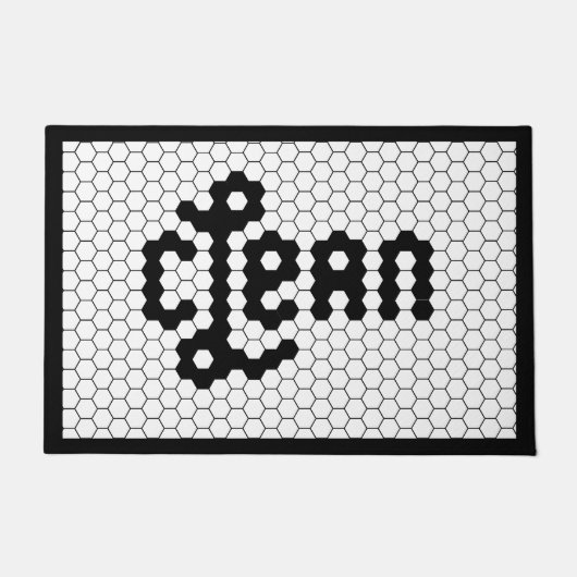 Schwarz-Weiß-Fliesendesign Sauberer Waschraum Fußmatte (Vorderseite)