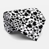 Schwarz-Weiß-Fliesenmuster #1 Krawatte (Gerollt)