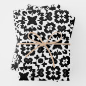 Schwarz-Weiß-Fliesenmuster Set 1 Geschenkpapier Set (Beispiel)