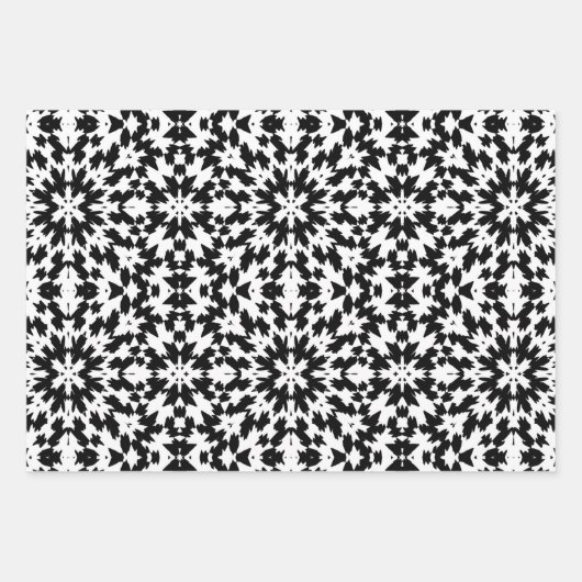 Schwarz-Weiß-Fliesenmuster Set 2 Geschenkpapier Set (Vorderseite 3)