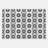 Schwarz-Weiß-Fliesenmuster Set 2 Geschenkpapier Set (Vorderseite 2)