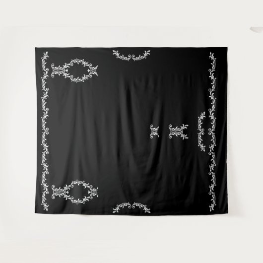 Schwarz-Weiß-Flora-Acanthus-Leaf gestalten Ihre ei Wandteppich (Vorderseite (Horizontal))