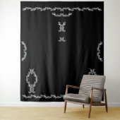 Schwarz-Weiß-Flora-Acanthus-Leaf gestalten Ihre ei Wandteppich (Beispiel)