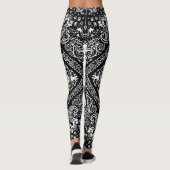 Schwarz-Weiß-Flora Bandana Boho Leggings (Rückseite)