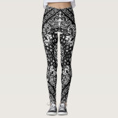 Schwarz-Weiß-Flora Bandana Boho Leggings (Vorderseite)