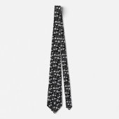 Schwarz-Weiß-Flora-Neck-Tie Krawatte (Vorderseite)