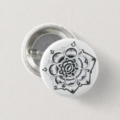 Schwarz-Weiß-Flora-Symmetrie Button (Vorne & Hinten)