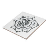 Schwarz-Weiß-Flora-Symmetrie Fliese (Seite)