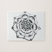 Schwarz-Weiß-Flora-Symmetrie Puzzle (Horizontal)