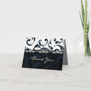 Schwarz-Weiß-Flora Vielen Dank Dankeskarte