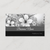 Schwarz-Weiß-Flora-Visitenkarte Visitenkarte (Vorderseite)