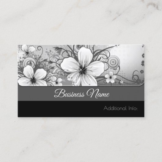 Schwarz-Weiß-Flora-Visitenkarte Visitenkarte (Vorderseite)