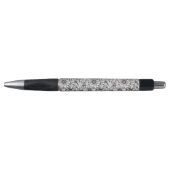 Schwarz Weiß Floral Kugelschreiber (Vorderseite)