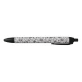 Schwarz Weiß Floral Kugelschreiber (Unterseite)