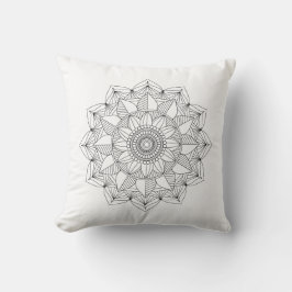 Schwarz-weiß Floral Mandala v1 Kissen