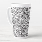 Schwarz Weiß Floral Milchtasse (Linke Ecke)