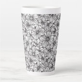 Schwarz Weiß Floral Milchtasse (Vorderseite)