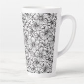 Schwarz Weiß Floral Milchtasse (Rechts)