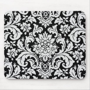 Schwarz-weiß floral mousepad