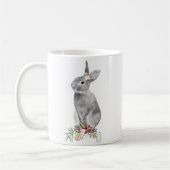 Schwarz Weiß Floral Osterhase Kaffeetasse (Links)