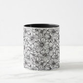 Schwarz Weiß Floral Tasse (Zentrum)
