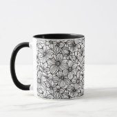 Schwarz Weiß Floral Tasse (Links)