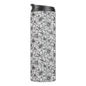 Schwarz Weiß Floral Thermosbecher (Nach rechts gedreht)