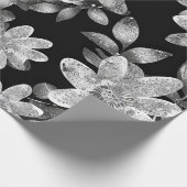 Schwarz-Weiß-FLowered Geschenkpapier (Ecke)