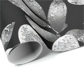 Schwarz-Weiß-FLowered Geschenkpapier (Rolleneckpunkt)