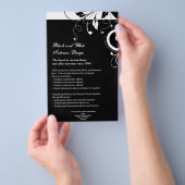 Schwarz-Weiß-Flugblatt oder Programm mit umgekehrt Flyer (Handgriff)