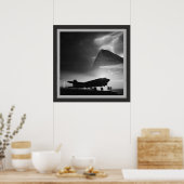 Schwarz-Weiß-Flugzeug Poster (Küche)