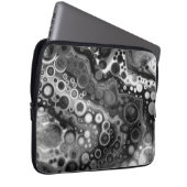 Schwarz-Weiß-Fluid-Kunst Moderne Abstrakt Laptopschutzhülle (Vorne Rechts)